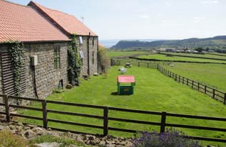 View from back of cottages